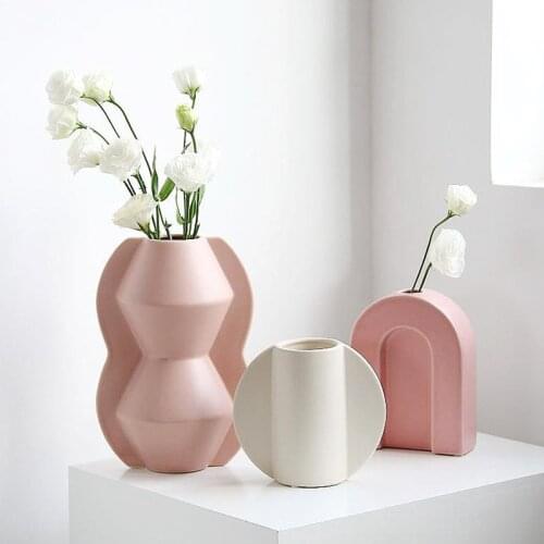 Nordic Creative Ceramics Morandi Color Rainbow Door Vase Sculpture Decoration Restaurant Model Room Home Decorat Ornaments
