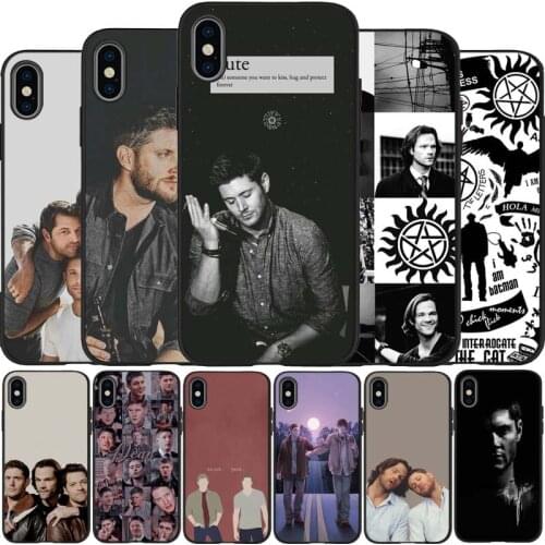 Supernatural black black Silicone Phone Case For iPhone 12 XR XS Max 5 5S SE 2020 6 6S 7 8 PLUS X 11Pro Max 11 Cover