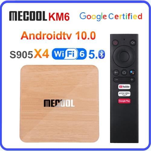 MECOOL KM6 Deluxe Edtion Wifi 6 Google Certified TV Box Android 10.0 4GB 64GB Amlogic S905X4 1000M LAN Bluetooth 5.0 Set Top Box