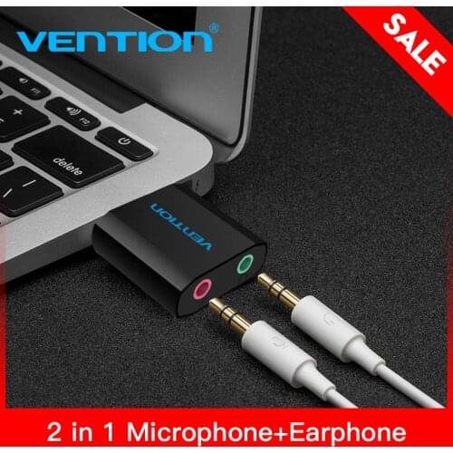 Vention Mini External USB Sound Card USB To 3.5mm headphone Adapter Audio Card For Mic Speaker Laptop PS4 Computer Sound Card