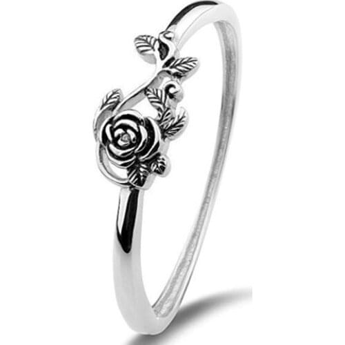 Huitan Vintage Blacke Rose Shaped Women Rings Retro Whole Rose Flower Factory Direct Selling Wholesale Lots&Bulk Women Rings