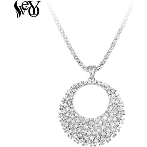 VEYO Classic Full of Rhinestone Round Necklace for Women High Quality Necklaces & Pendants