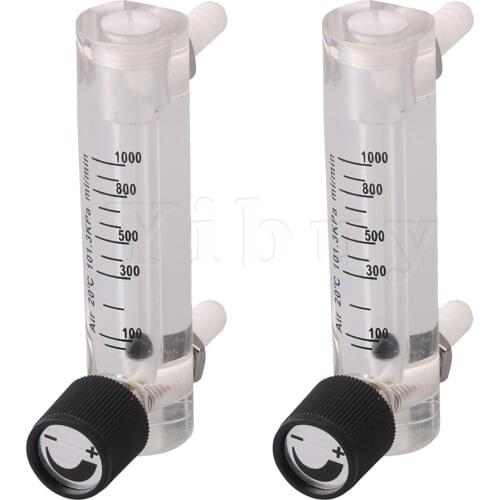 2 x Detecting Gas Flow Meter 100-1000ml/min with Control Valve LZM-6