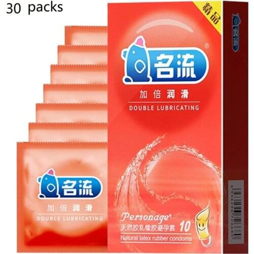 30 Pcs (3 boxes) Double Lubrication Condoms Mingliu Natural Latex Condoms Silken Smooth Penis Sleeve Safe Sex Tool for Men