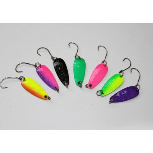 Free shipping wholesale fishing lure 2.8cm 2.5g metal spoon lure fishing jig bait 70pcs/lot trout lure Japan fishing lure bait