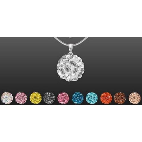 Rt345g Mixed Random Color Lot Ball Bead Pedant Necklace High Quality JEWELLRY crystal crystal