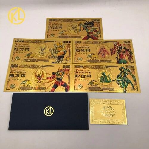 More Types Japanese Anime unification Gold Saint Seiya Banknotes Prop Souvenir Gift for Dropshipping
