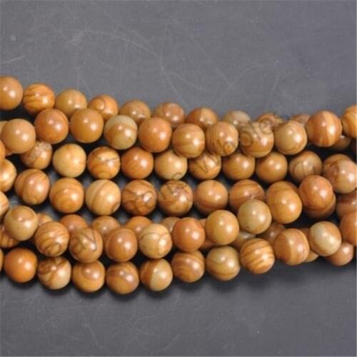 Wood Grain Jasper Spacer Beads Natural Round Loose Bead Pick Size 4 6 8 10 Mmm for Jewelry Making