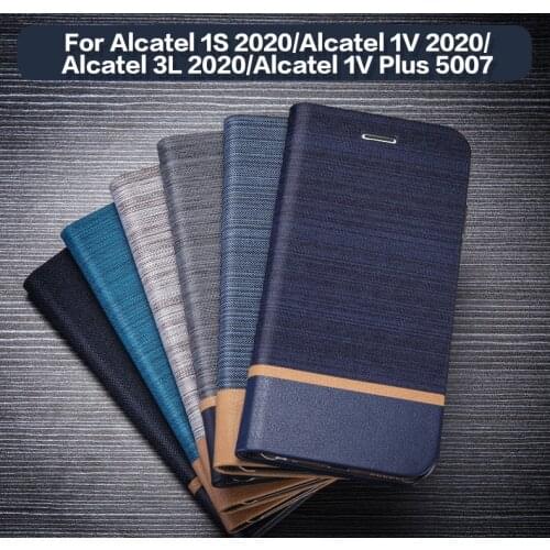 PU Leather Wallet Case For Alcatel 1S 2020 1V 2020 3L 2020 Phone Case For Alcatel 1V Plus 5007 Case Soft Silicone Back Cover