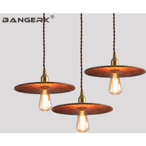 Edison Loft Luminaire Modern Pendant Light Wood Brass Hanging Lamp Industrial Wind Nordic Design Home Decor Lights Fixtures