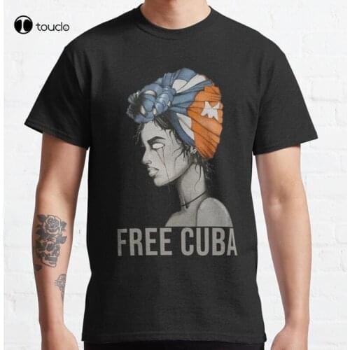 New Sos Cuba Flag Cuba Cuban Flag Soscuba Finger Print Free Cuba Retro Cuban Flag Design Classic T-Shirt Cotton Tee Shirt S-5XL