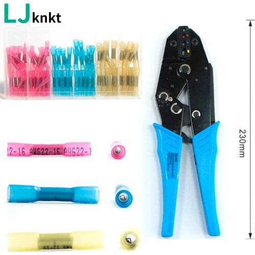 HS-40J 23-10AWG EUROP Ratchet Pliers Pre-Insulated Terminal Connector Crimping Decrustation wire Heat Shrink Tube Waterproof