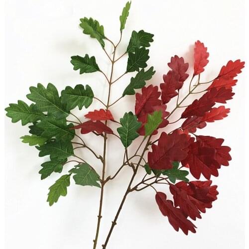 Artificial Christmas Silk Autumn Leaves Oak Leaf with Fruit Home Shop Party Flower Arrangement Decoration