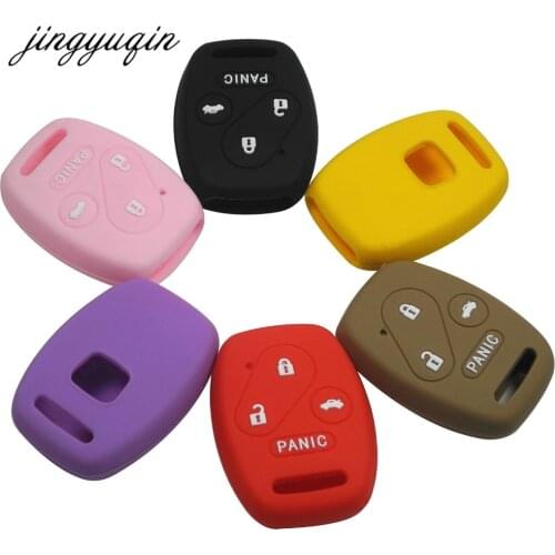 Jingyuqin 30pcs Silicone Case for Honda Accord CR-V Civic Insight Ridgeline 3BTN +Panic 4 Button Remote Key Cover Holder Protect
