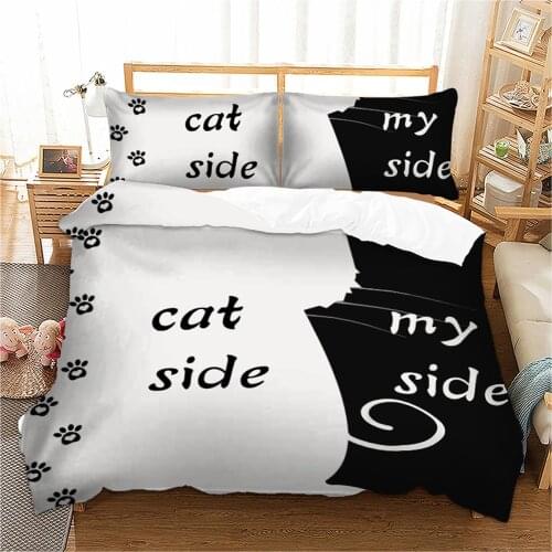 Cat side my side Bedding set Duvet Cover With Pillowcases Twin Full Queen King Size Bedclothes 3pcs home textile