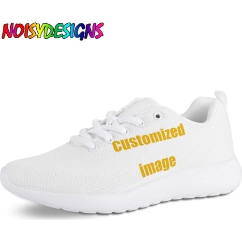 NOISYDESIGNS Custom Prints Women Shoes Breathable Walking Mesh Flat Shoes Woman White Sneakers Tenis Feminino Female Shoes