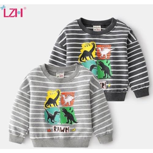 LZH 2021 Autumn Fashion Striped Clothing For Kids New Long-Sleeved Children Sweater Cute Baby Boys Pullover 2-6 Years Sweatshirt