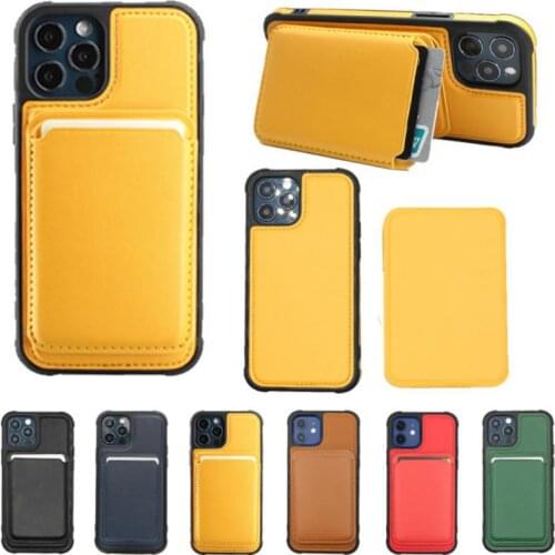 Magnetic Case for iPhone 12 Pro Max Leather Phone Case with Card Bag for iPhone 12 Mini Pro Max Smartphone Holder