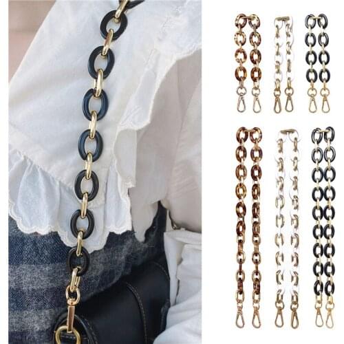 Fashion Woman Handbag Accessory Parts Acrylic Aluminum Chains Luxury Leopard Strap Handles for handbag Lady Shoulder Bag Chain