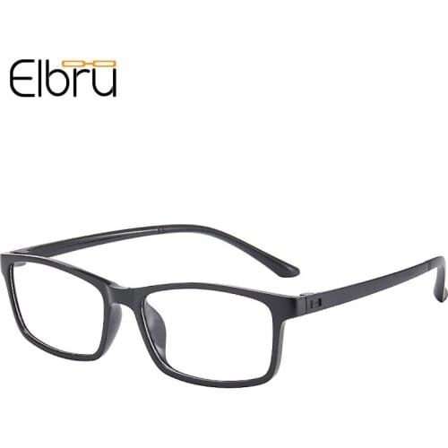 Elbru Small Square Reading Glasses Leisure Ultralight Soft Resin HD Lens Presbyopic Spectacles Unisex With Degree +1.0 to +3.5