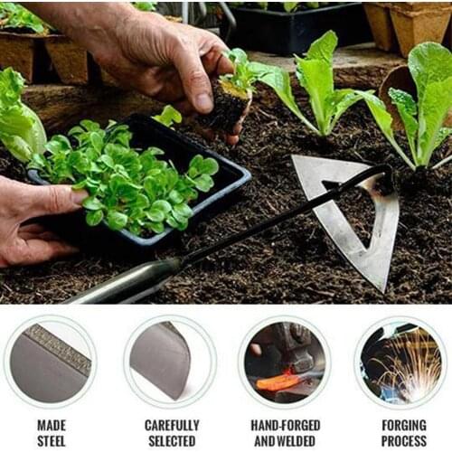 All-Steel Hollow Hoe Handheld Weeding Small Hollow Hoe Rake Planting Vegetable Farm Garden Agriculture Shovel Tool Drop Shipping