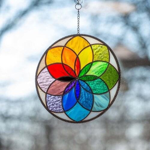 Rainbow Sculpture Art ing Courtyard Window Garden Pendants