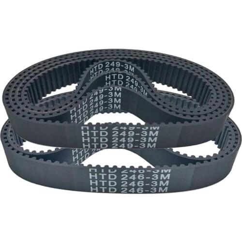 Rubber Timing Belt 246-255mm Power Transmission Parts HTD246-3M HTD249-3M HTD252-3M HTD255-3M Customized Width Available