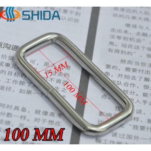 5pcs 4"(100mm) Silver Metal Rectangle Ring Buckles Webbing Buckle Strapping Belt Handbag Bags Connect Silver Tone