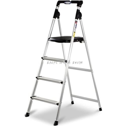 Stable Ladder Household Hardware Folding Herringbone Ladder Thickened Aluminum Alloy Ladder Aj4-1 Package