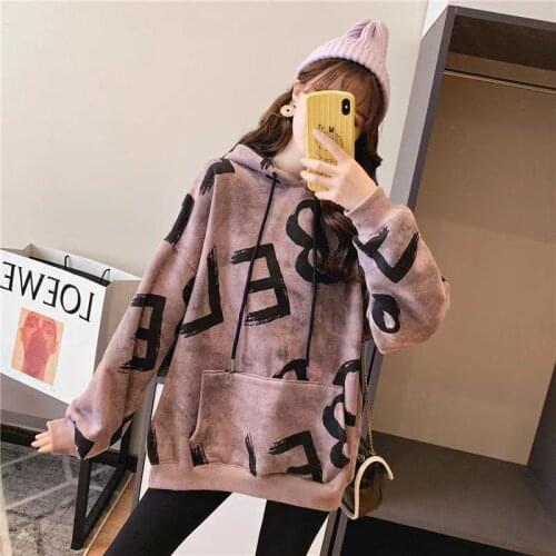 Large Plus Size Add Fleece Loose Girls Casual Women Clothes Turtleneck Tops Long Sleeve Warm Hoodies For Teen Lady Long Hoody