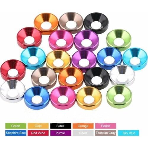 High-quality 2/5pcs M2 M2.5 M3 M4 M5 M6 M8 Multi-Color Aluminum Washer for Botton / Countersunk Flat Head Screw Bolt Washer