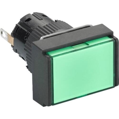 XB6EDV3BF Rectangular pilot light Ø 16- green- integral LED- 24 V- connector