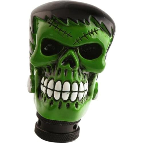 Funny Skull Head Car Manual Operation Gear Shifter Knob Acrylic Green