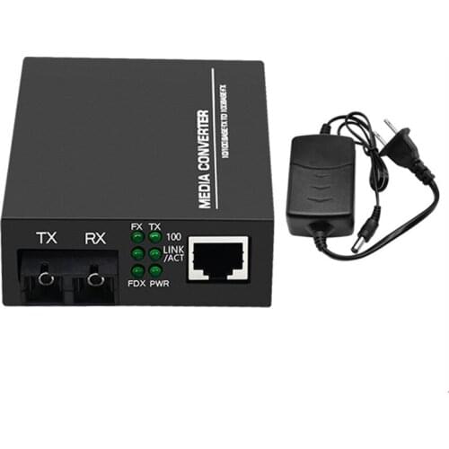 2 PCS Media Converter 100Mb Multimode Double Fiber Transceiver Htb-1100 Photolectric Transducer Pairs SC Interface 2km