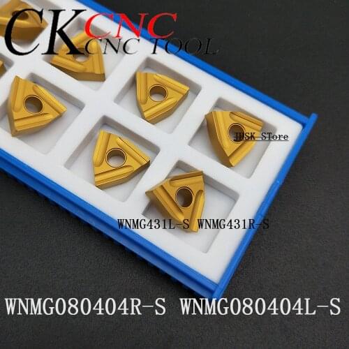 100% Original 10pcs WNMG080404L-S WNMG080404R-S cnc Carbide Inserts High Quality Lathe Tools External Turning Tools Steel Parts