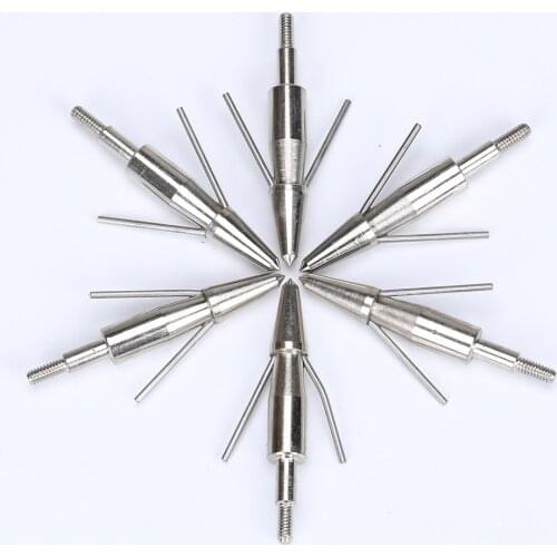 2/6/12pcs 300grain Fishing Arrowhead with 2 Fixed Blades for Bow Fishing Hunting Broadhead Arrow Tip