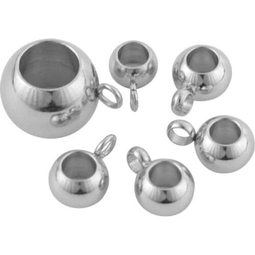 20pcs Stainless Steel Spacer Beads For DIY Jewelry Making Loose Beads Big Hole Beads Fit Charms Bracelets Necklace Accessories