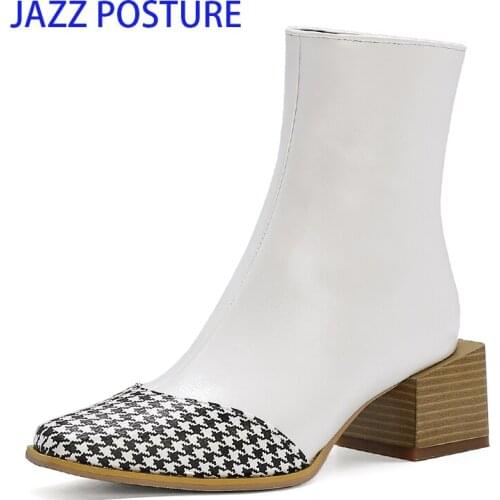 2020 fashion new Boots pu leather Square Toe Short Booties Fashion Women Pumps High Heels winter Womens Ankle boots z668