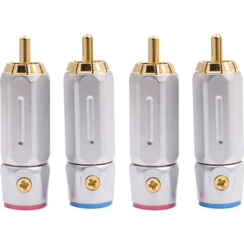 40Pcs brass rca plug, Gold Plated RCA Connector Plug, HIFI Audio Phono connector plug