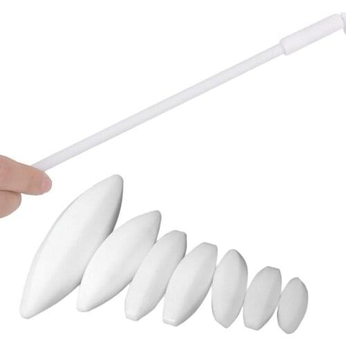 7 Pieces Magnetic Stir Bars Egg Shape - PTFE Magnetic Stirrer Mixer Stir Bar and 25cm Magnetic Stir Bar Retriever, White