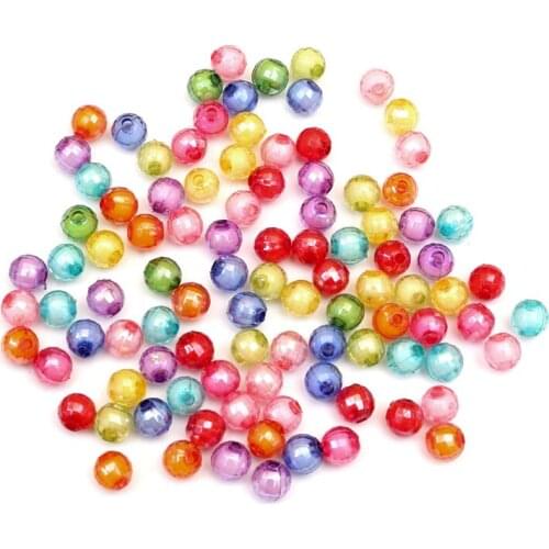 30-200Pcs 6-14mm Mixed Round Cut Surface Acrylic Beads Loose Woman Men Jewellery Making DIY Bracelet Necklace Jewelry Finding