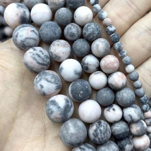 Natural Dull Polish Matte Pink Zebra Jaspers Round Stone Beads For Jewelry Making Charm DIY Bracelet Necklace 4/6/8/10/12mm