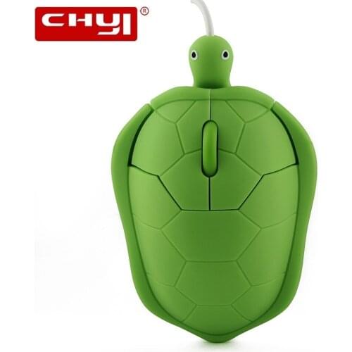 CHYI Wired Mouse Cute Turtle Shaped Computer Mause With 3 Buttons USB Optical Ergonomic Mice For Laptop ,Android, ios ,Windows