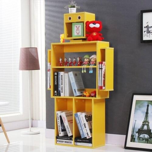 Childrens bookcase wood desk organizer office storage desks Magazine toys receive decorative frame Creative robot bookshelf