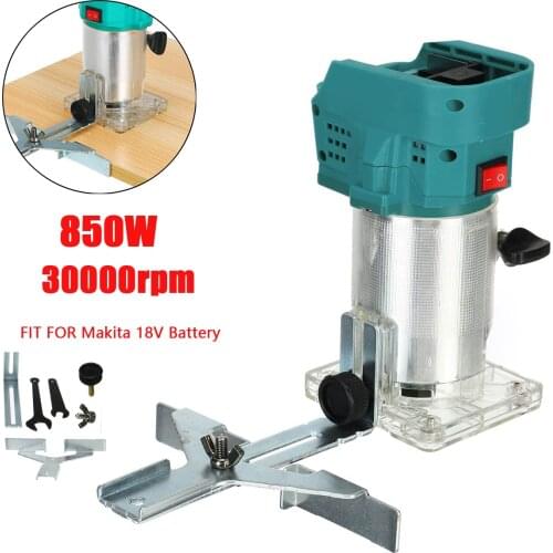 850W Electric Hand Trimmer Engraving Slotting Trimming Carving Machine Wood Cutter Woodworking Router Milling For Makita Battery