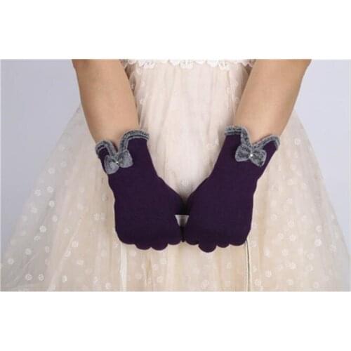GAOKE Fashion Lovely Bowknot For Women Touch Screen Winter Warm Outdoor Sport Gloves Gift 5 Colors