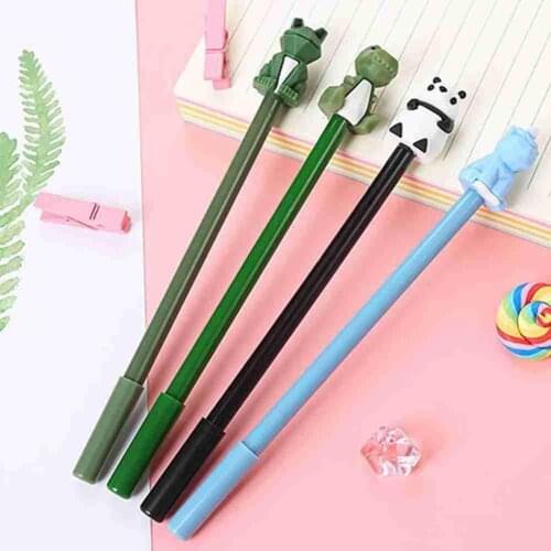 Cute 3D Animal Kawaii Dinosaur Panda Frog Gel Pen School Office Supplies Stationery Gift 0.5mm Black Ink Signature Pen