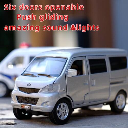 Toy Car 1:32 Scale Changan Star Minivan Metal Alloy Diecast Car Model Miniature Model With Sound Light Model For Children Car