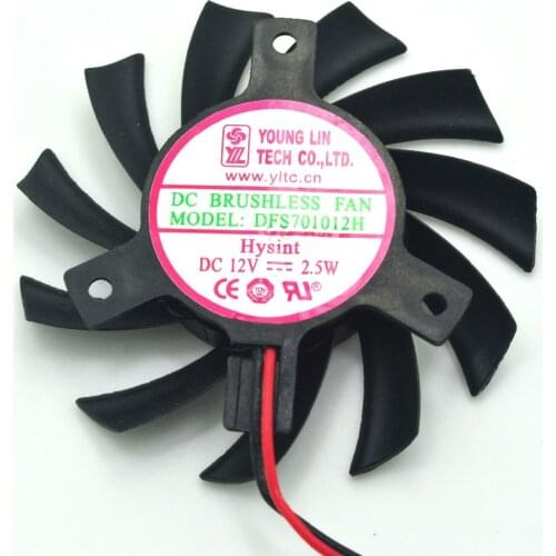 JUNGE LIN DFS701012H 2 Pin DC 12 V 2,5 Watt 65 MM Grafikkarte Lufter 40 MM Grafikkarte kuhler Lufter