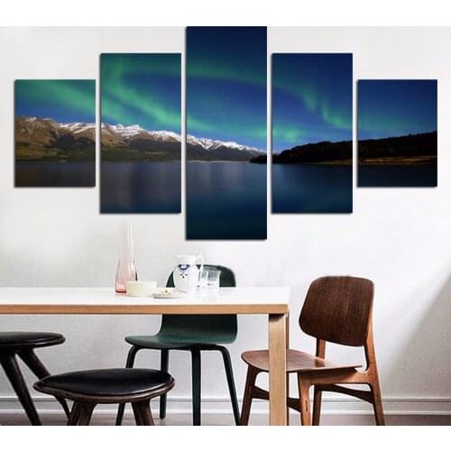Aurora Borealis Northern Lights Oil Painting Canvas Picture Modern Prints On Canvas Wall Art Home Decoracion Unframed FA427